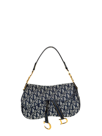 Vintage Dior Oblique Denim Double Saddle