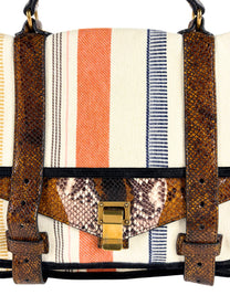 Proenza Schouler PS1 close-up of push-lock and printed python trim