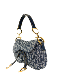 Vintage Dior Oblique Denim Double Saddle