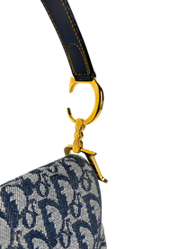 Vintage Dior Oblique Denim Double Saddle