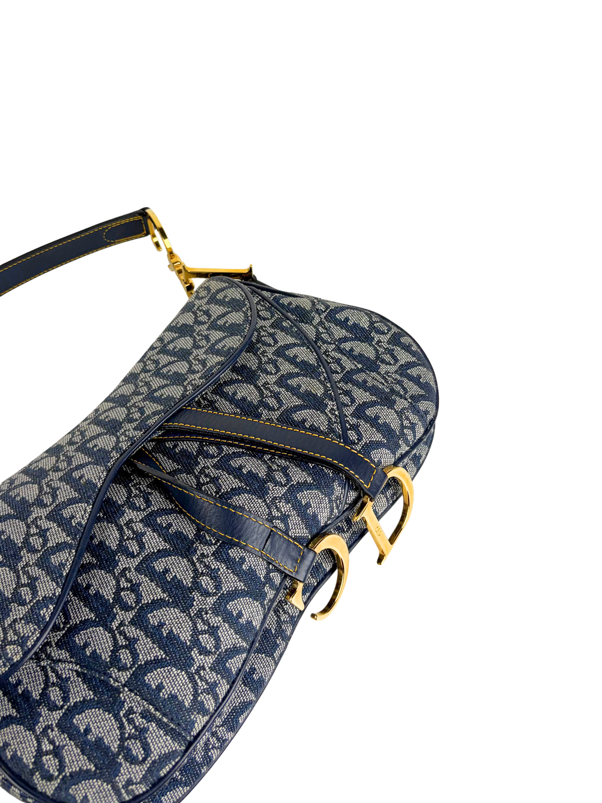 Vintage Dior Oblique Denim Double Saddle