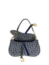 Vintage Dior Oblique Denim Double Saddle