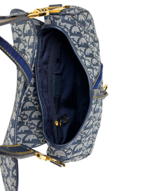 Vintage Dior Oblique Denim Double Saddle