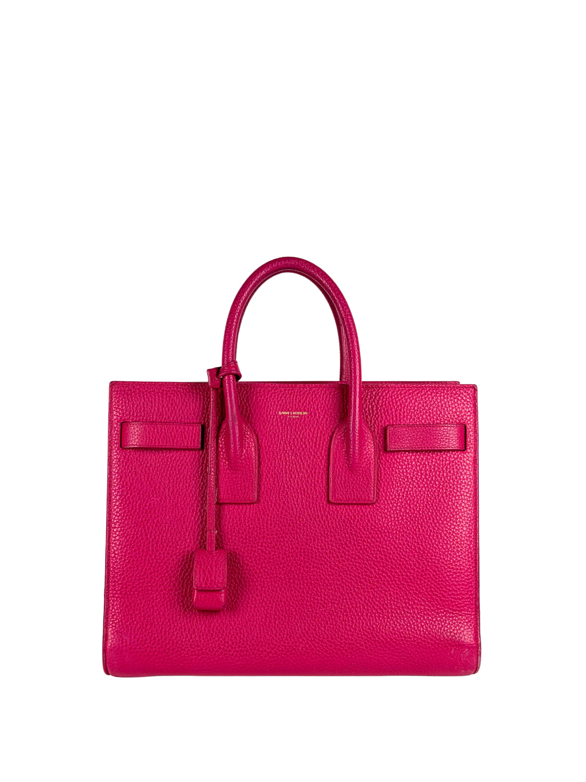 Saint Laurent Small Sac de Jour in pink grained leather, front view