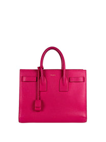 Saint Laurent Small Sac de Jour in pink grained leather, front view