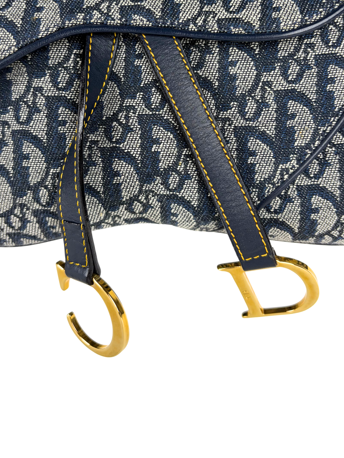 Vintage Dior Oblique Denim Double Saddle