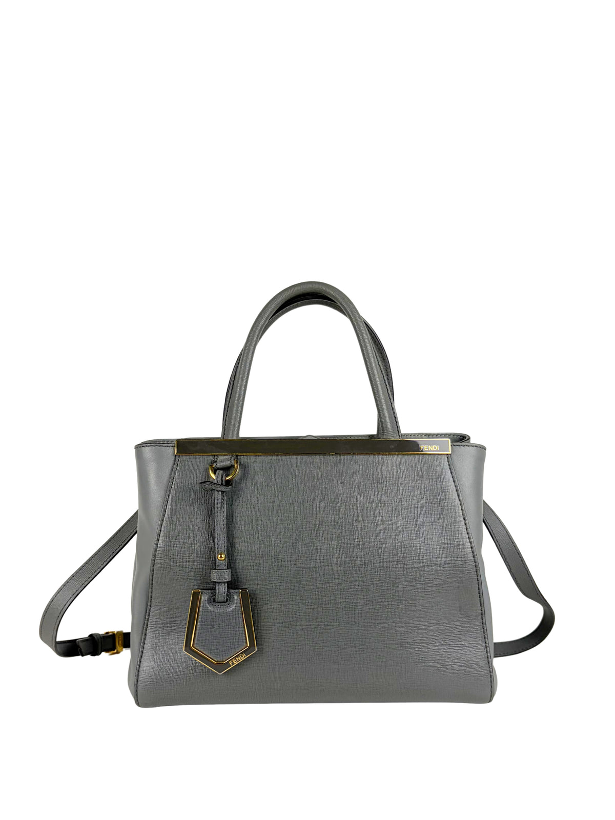 Fendi Petite 2Jours in grey leather, front view