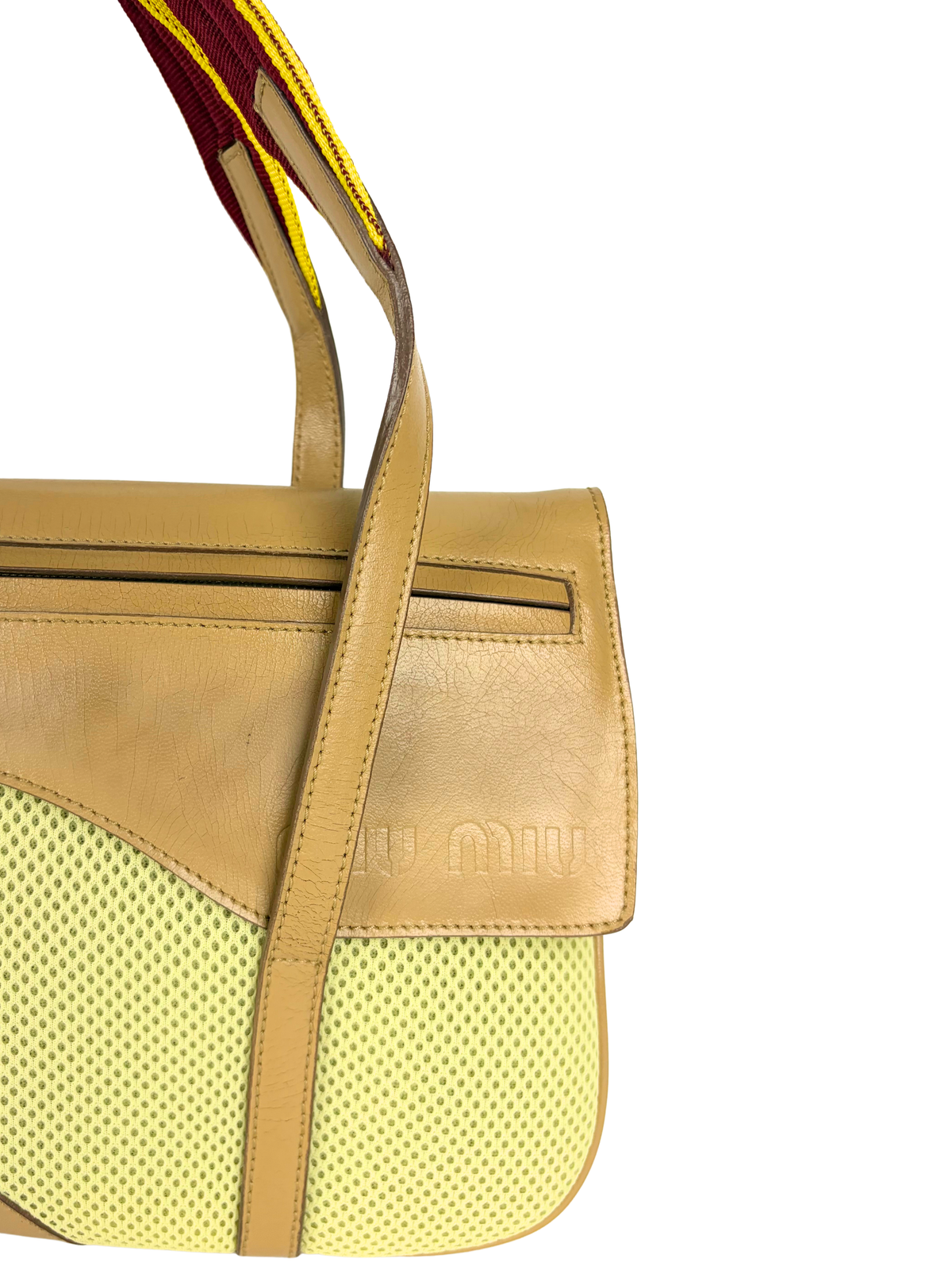 Vintage Miu Miu Mesh &amp; Leather Top Handle Bag