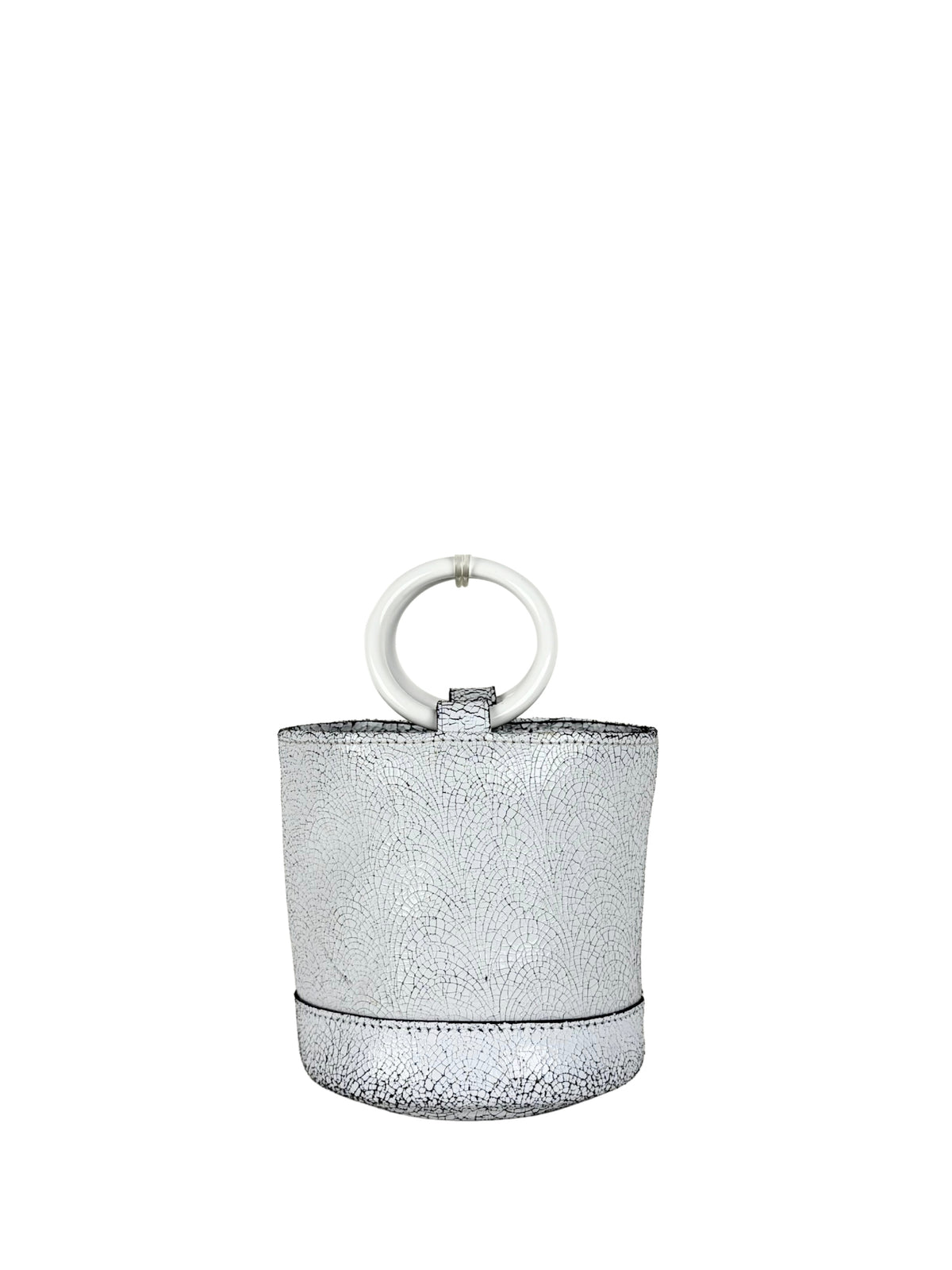Simon Miller Bonsai 15 in white crackle leather