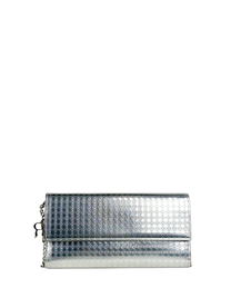 Dior Metallic Microcannage Wallet on Chain