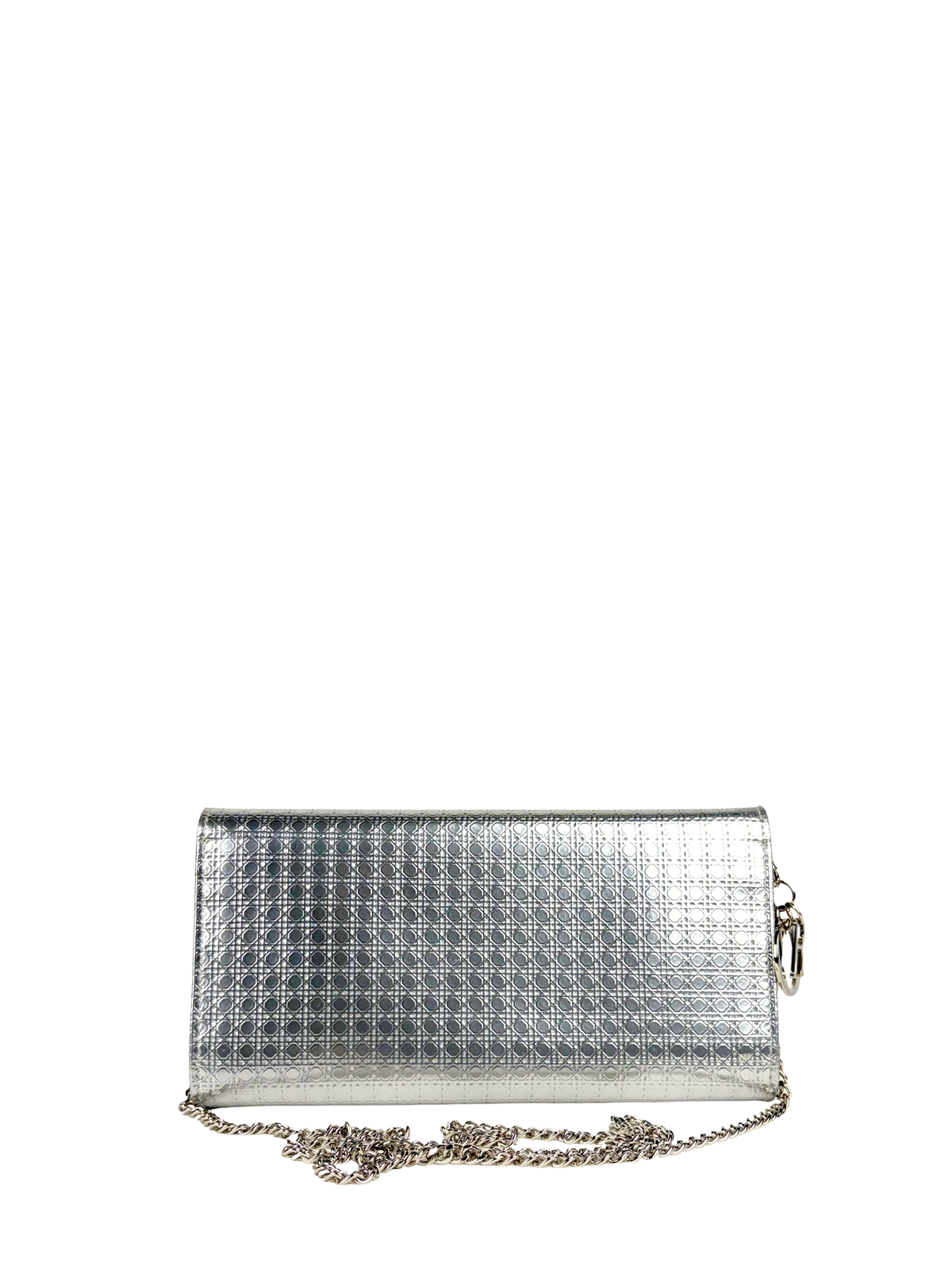 Dior Metallic Microcannage Wallet on Chain