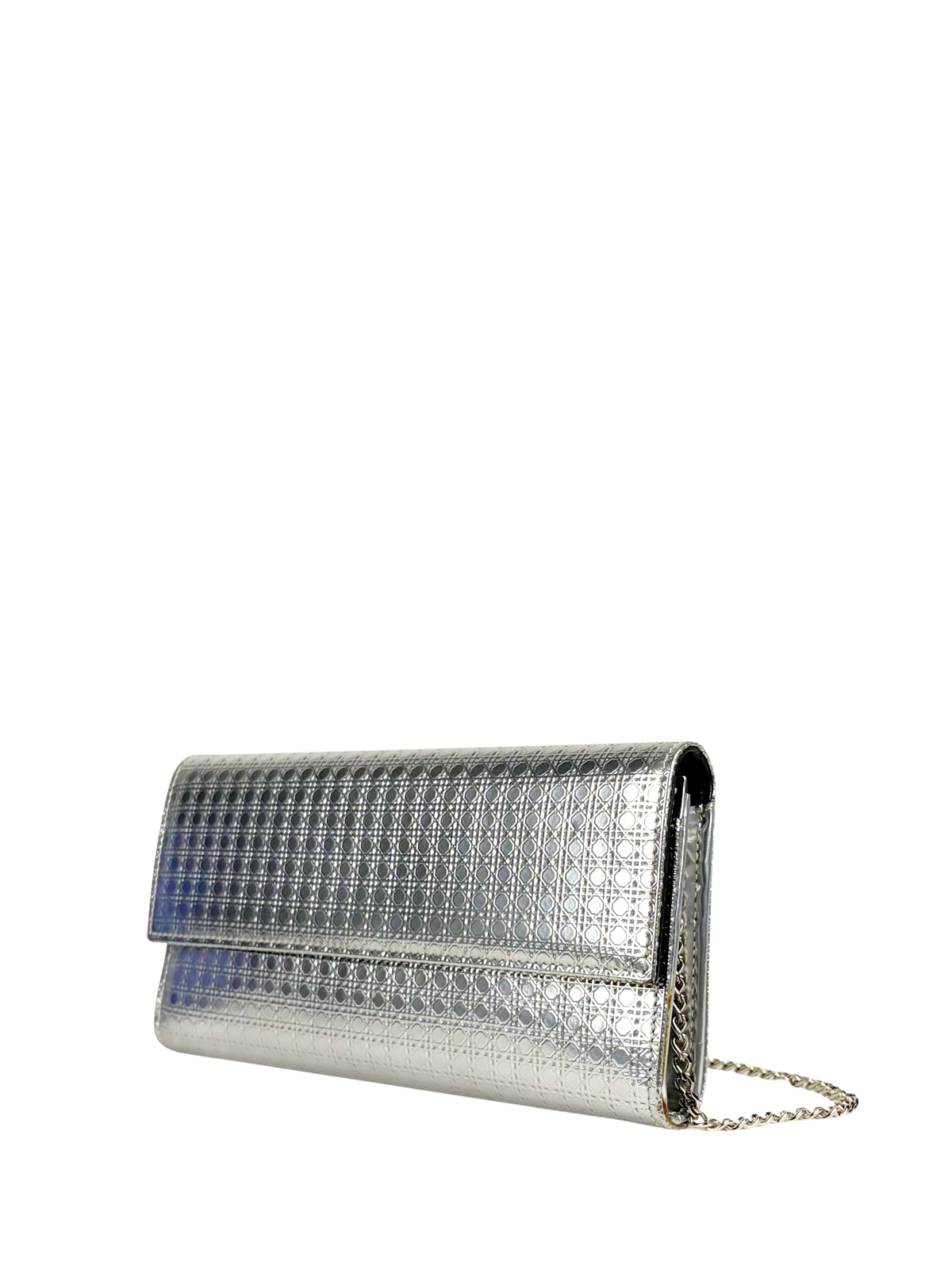 Dior Metallic Microcannage Wallet on Chain
