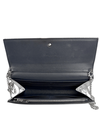 Dior Metallic Microcannage Wallet on Chain