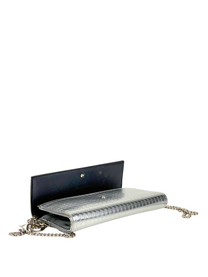 Dior Metallic Microcannage Wallet on Chain