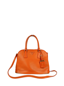 Prada Orange Saffiano Lux Promenade Bag