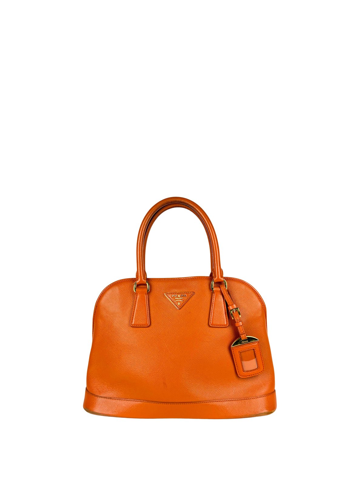 Prada Orange Saffiano Lux Promenade Bag