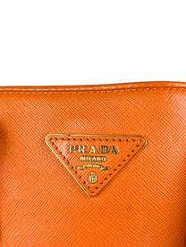 Prada Orange Saffiano Lux Promenade Bag