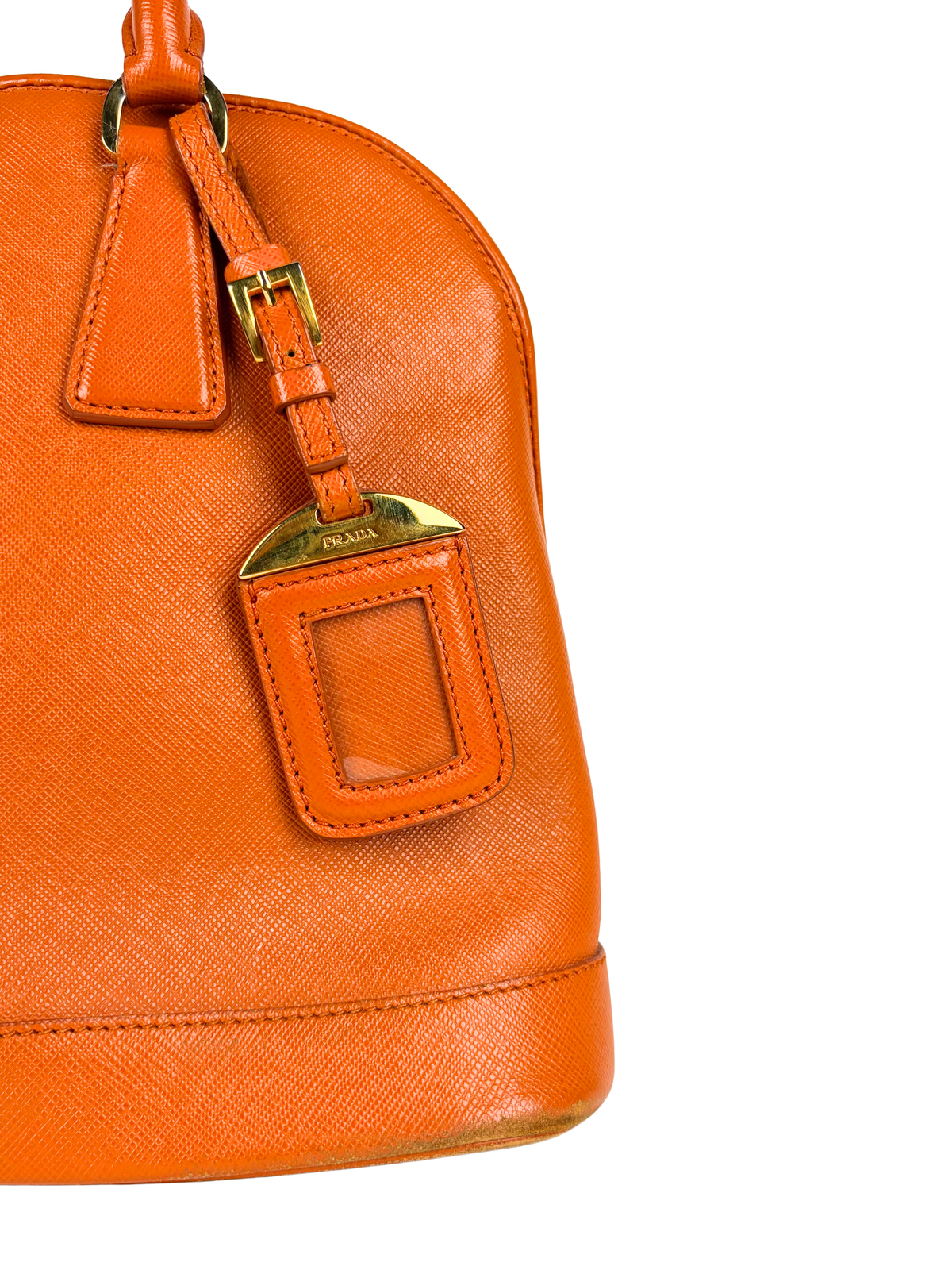 Prada Orange Saffiano Lux Promenade Bag