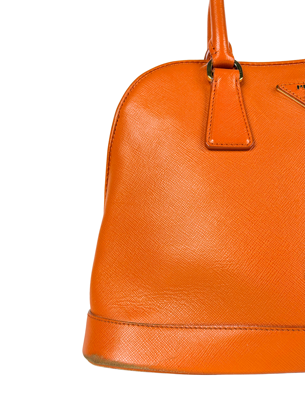 Prada Orange Saffiano Lux Promenade Bag