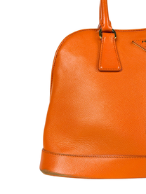 Prada Orange Saffiano Lux Promenade Bag