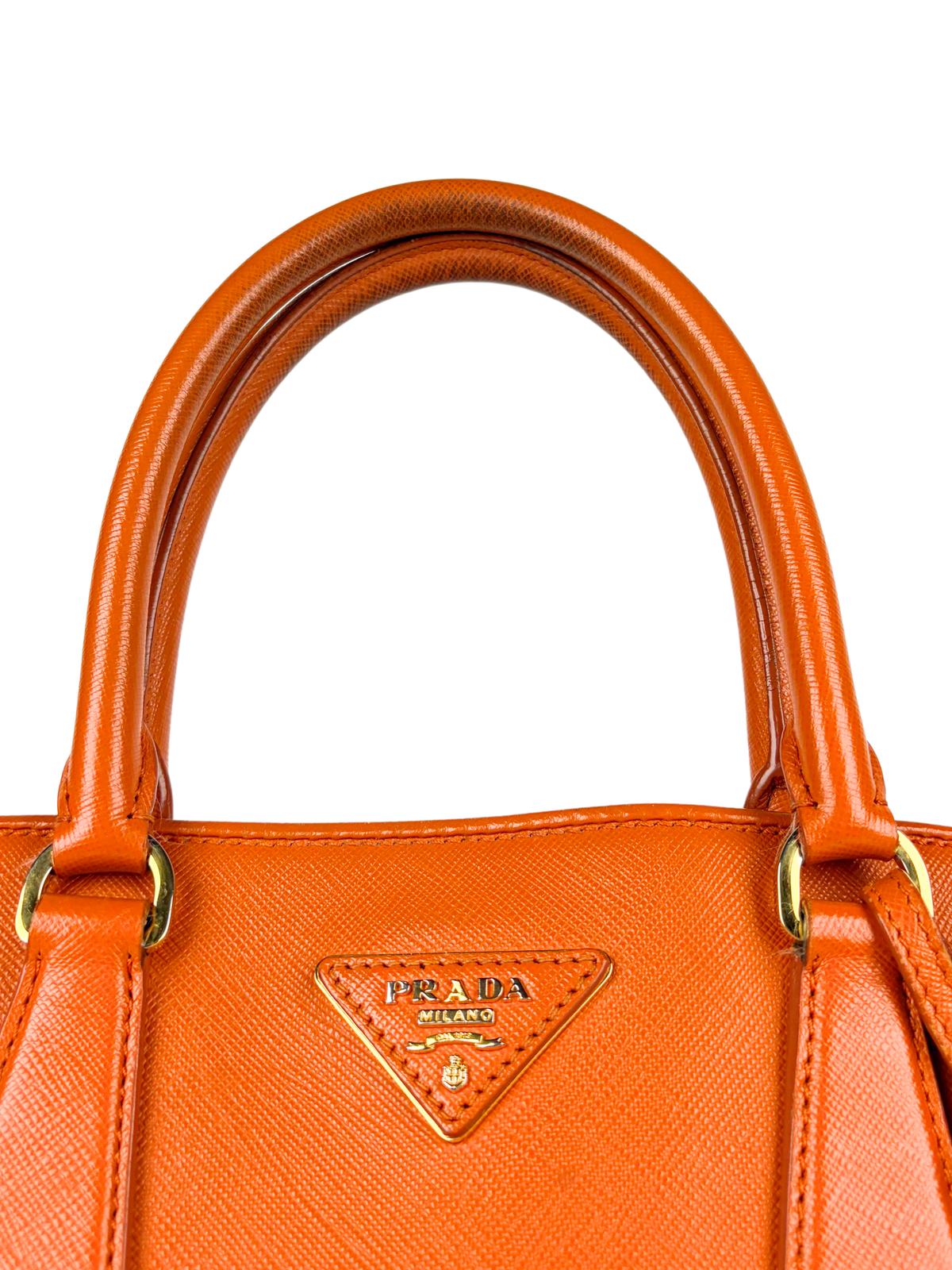 Prada Orange Saffiano Lux Promenade Bag