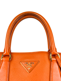 Prada Orange Saffiano Lux Promenade Bag