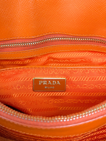 Prada Orange Saffiano Lux Promenade Bag
