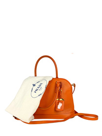 Prada Orange Saffiano Lux Promenade Bag