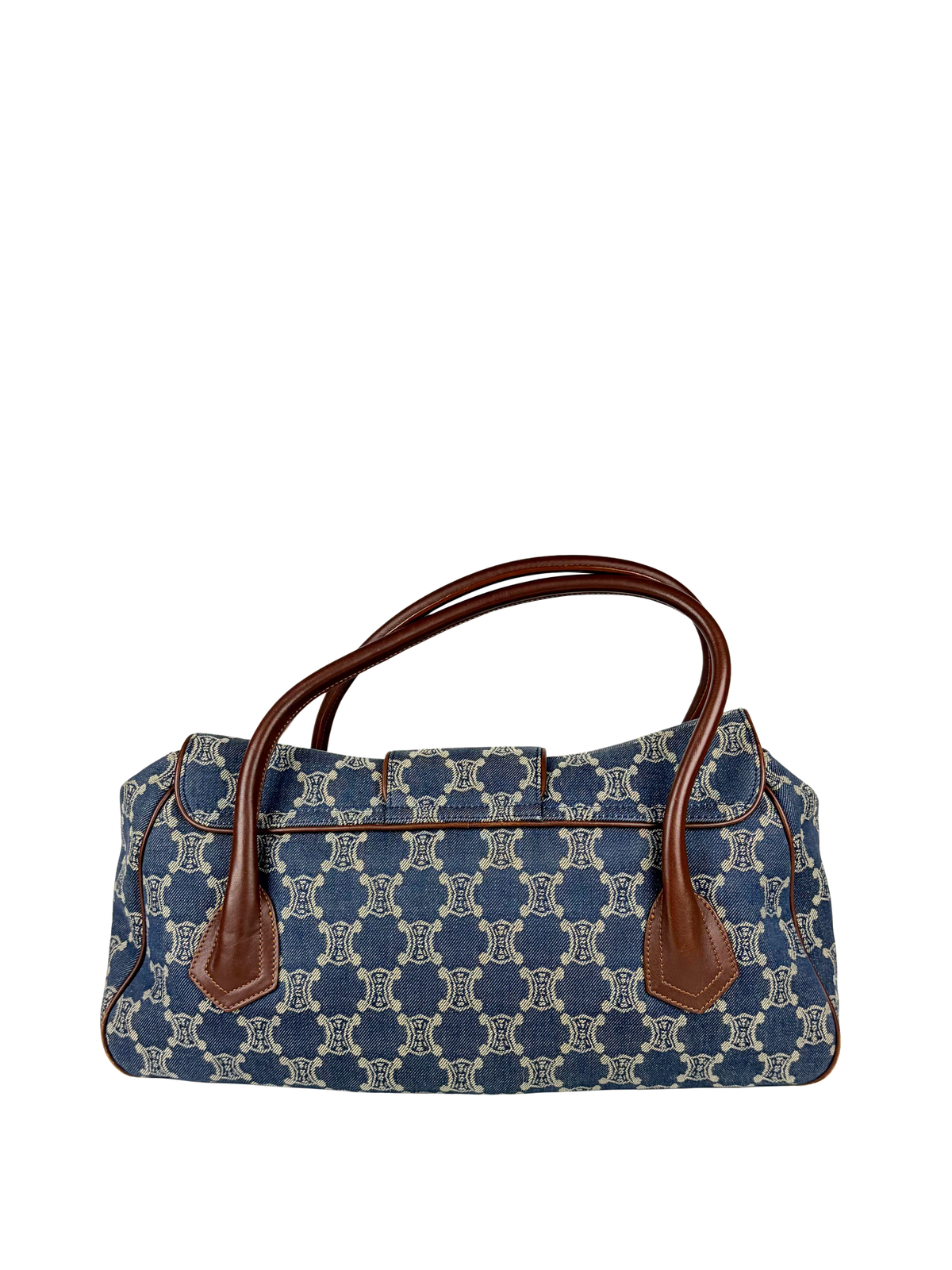 Vintage Celine Macadam Denim Buckle Shoulder Bag