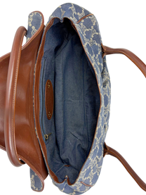 Vintage Celine Macadam Denim Buckle Shoulder Bag
