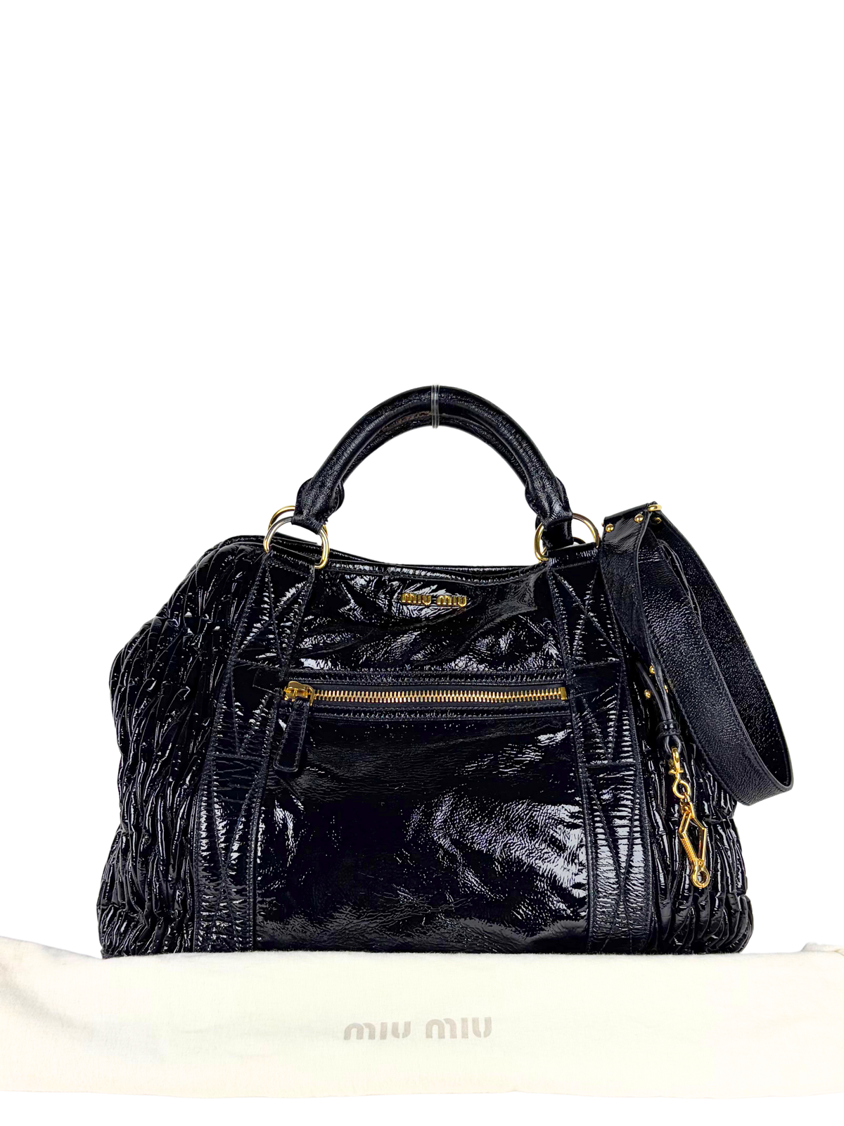 Miu Miu Patent Matelassé Tote