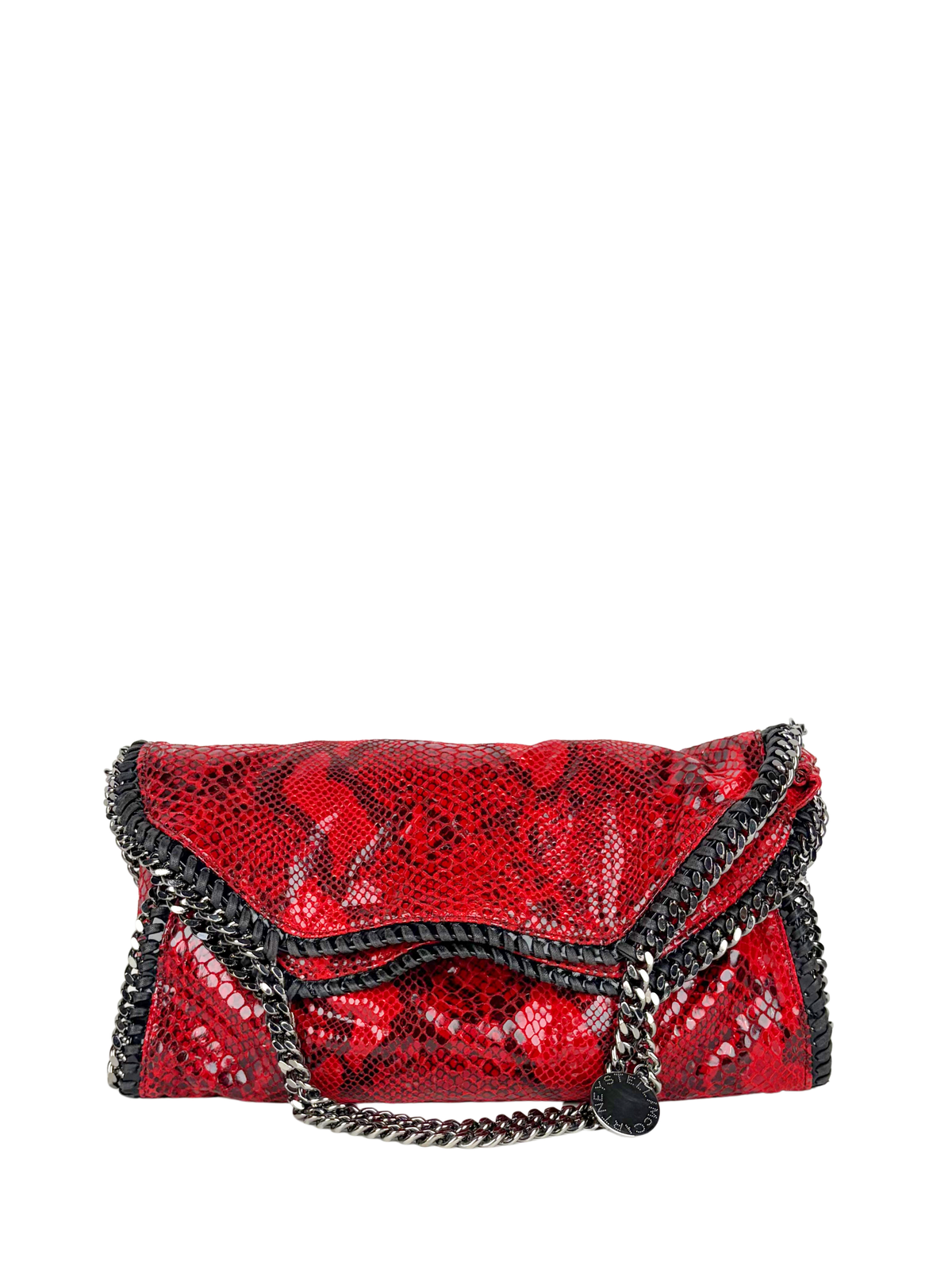 Stella McCartney Python-Print Fold-Over Falabella