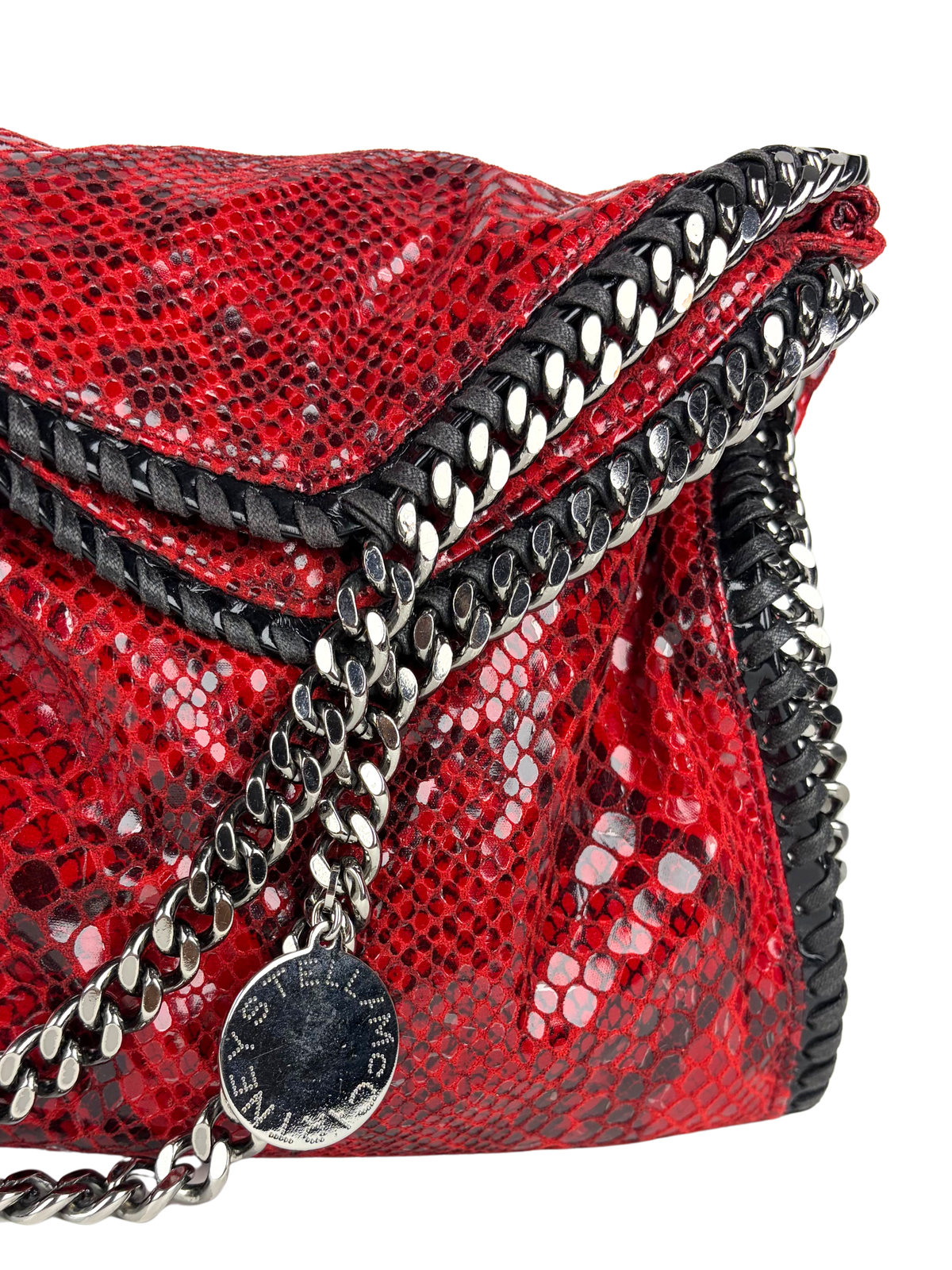 Stella McCartney Python-Print Fold-Over Falabella