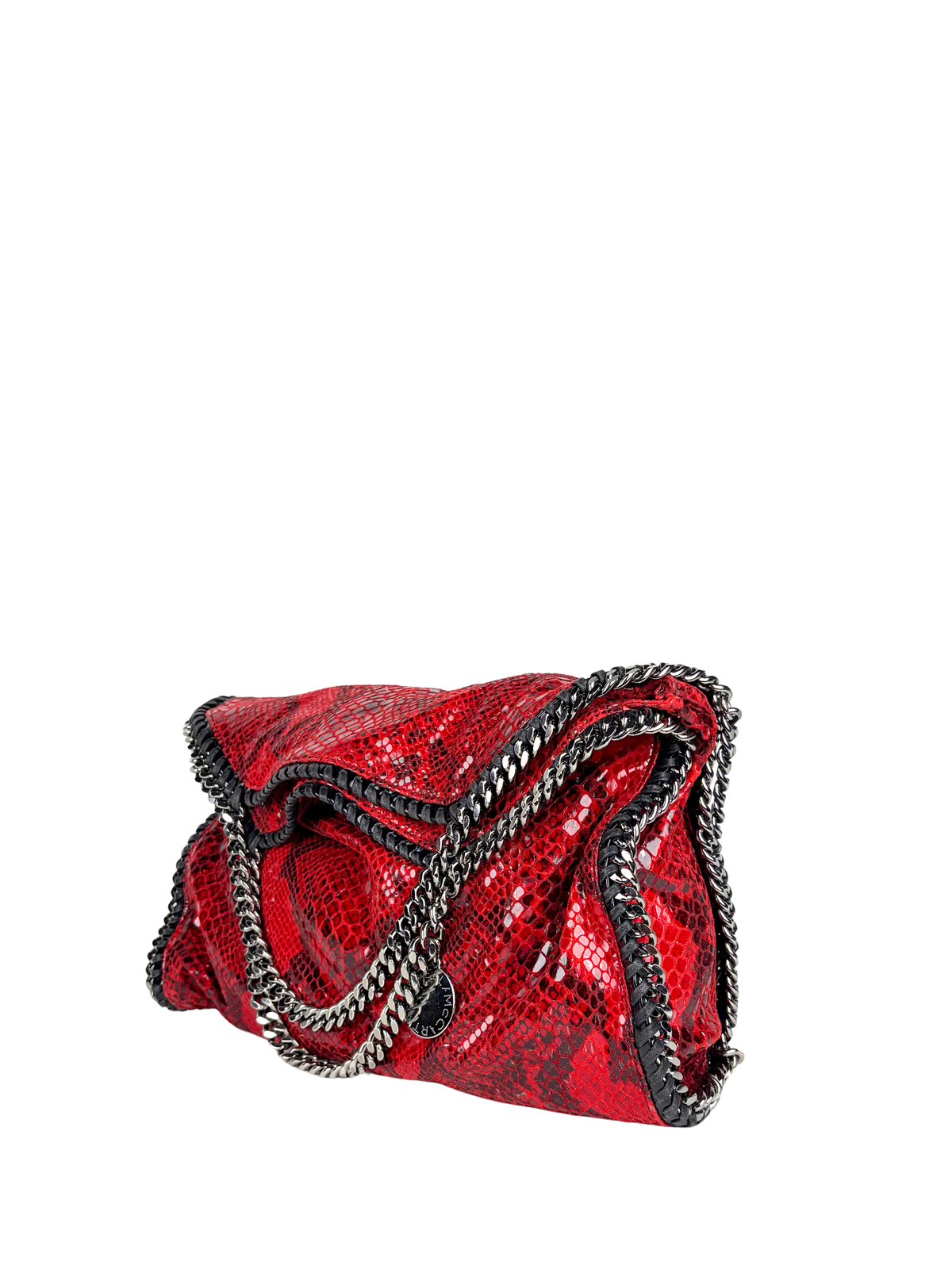Stella McCartney Python-Print Fold-Over Falabella