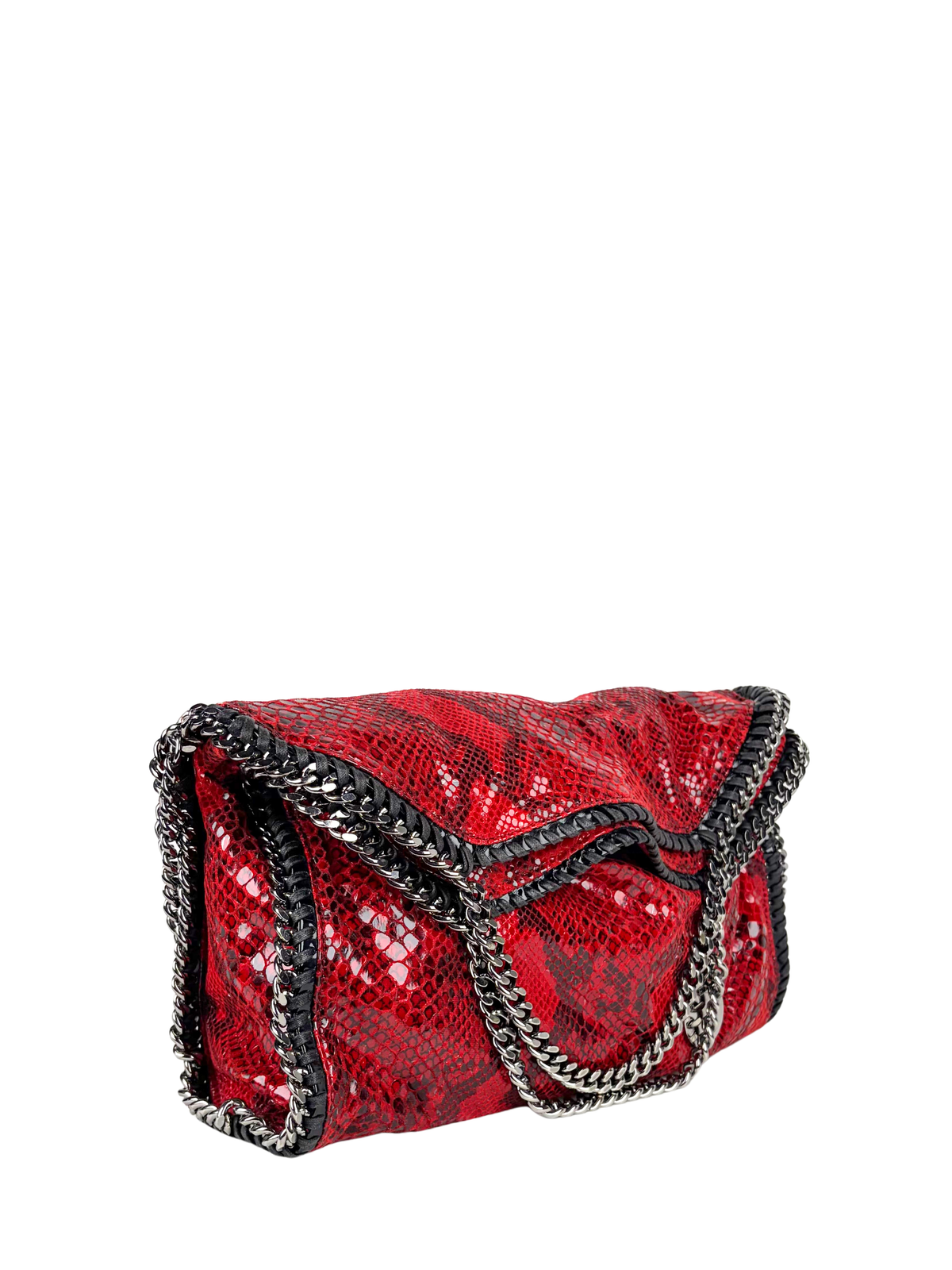 Stella McCartney Python-Print Fold-Over Falabella