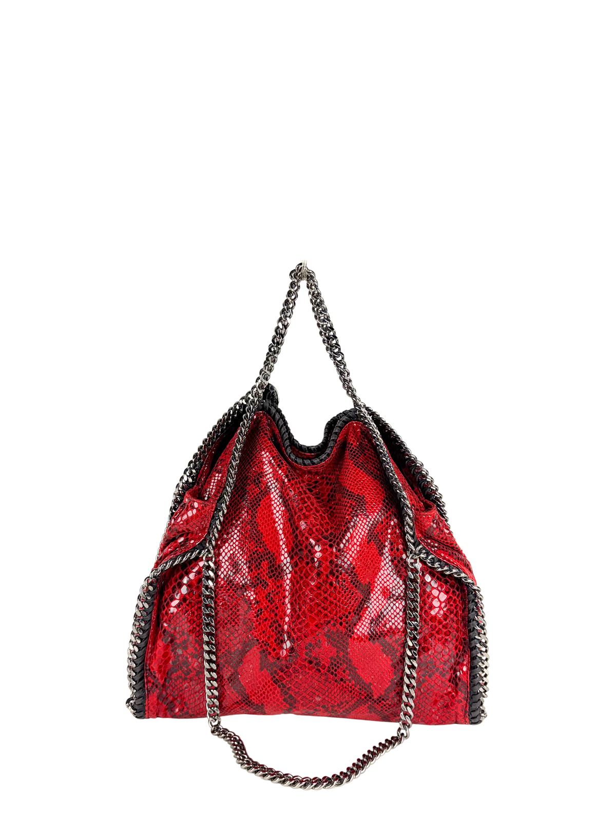Stella McCartney Python-Print Fold-Over Falabella