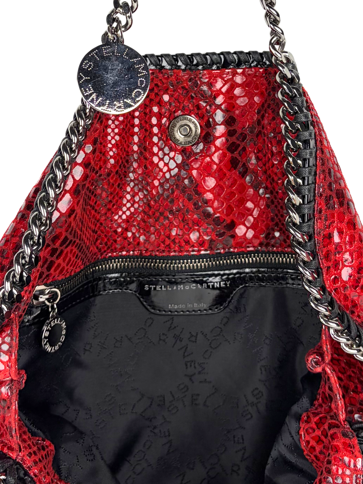 Stella McCartney Python-Print Fold-Over Falabella