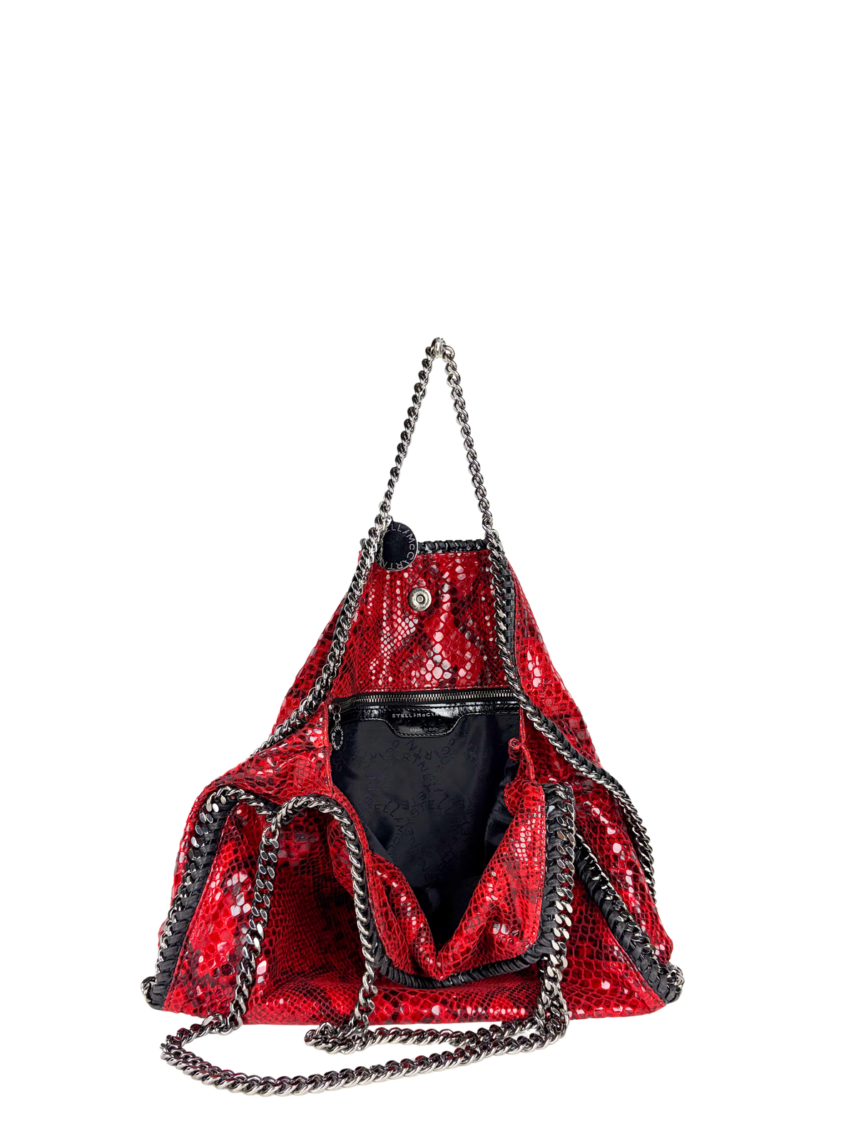 Stella McCartney Python-Print Fold-Over Falabella