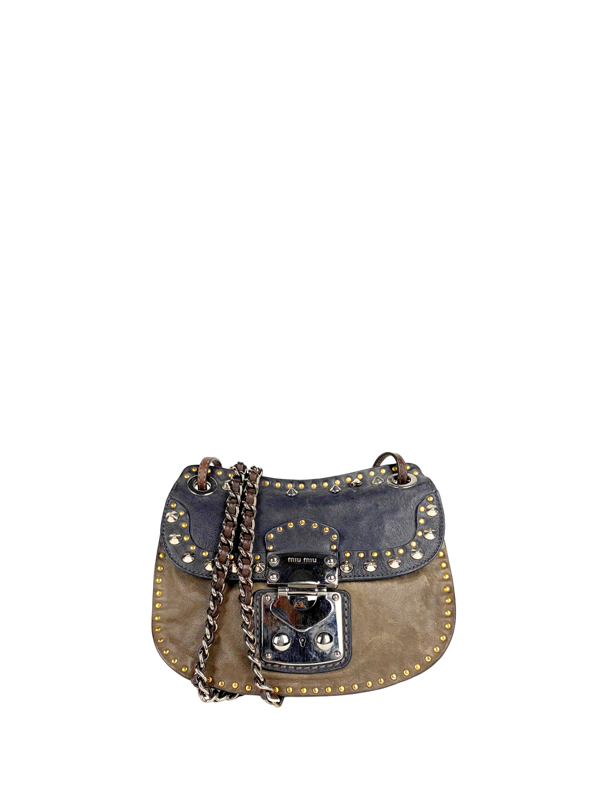 Miu Miu Nappa Borchie Studded Crossbody Bag