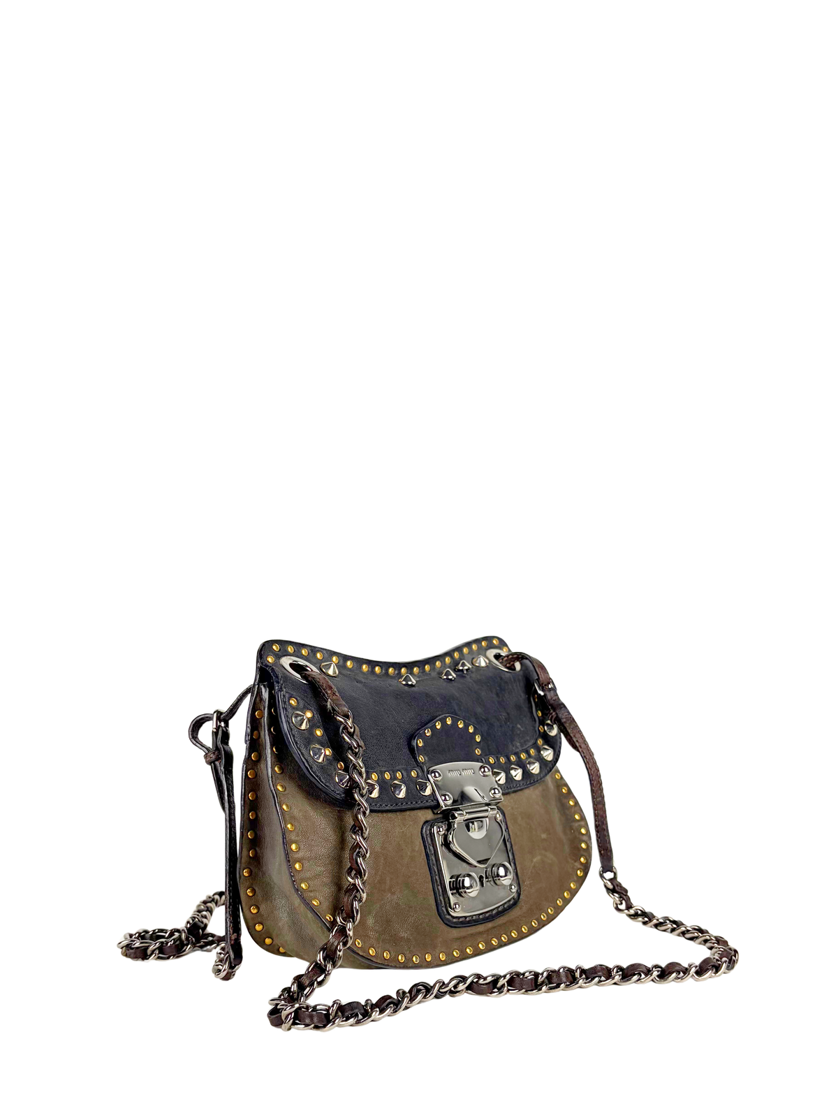 Miu Miu Nappa Borchie Studded Crossbody Bag
