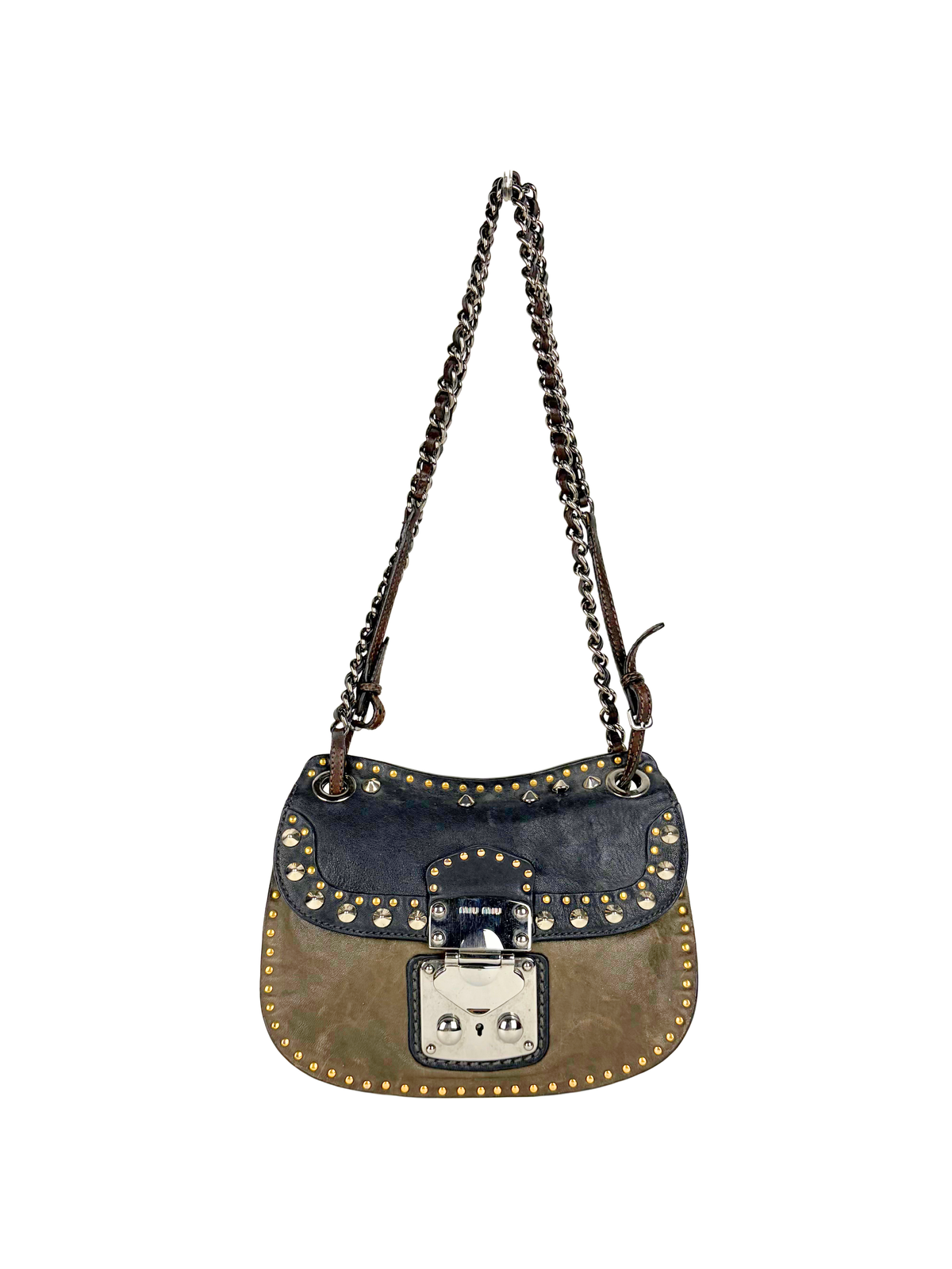 Miu Miu Nappa Borchie Studded Crossbody Bag