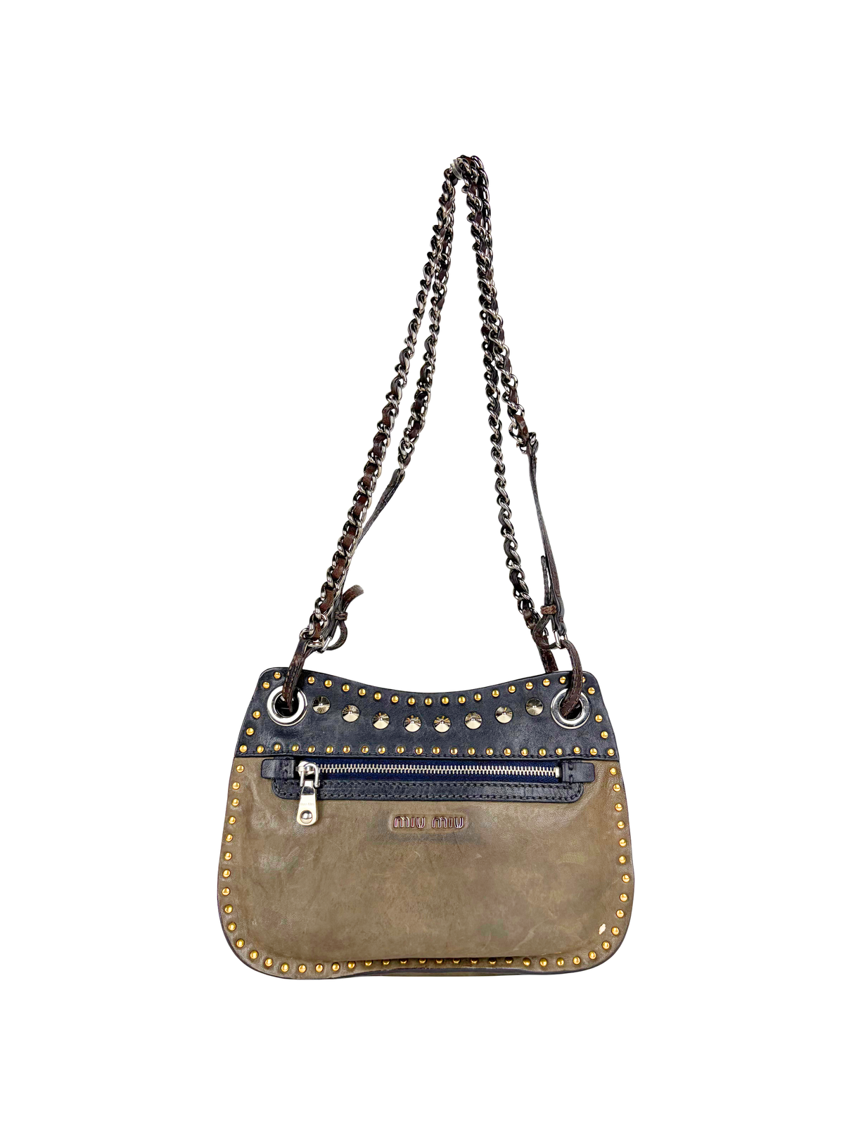 Miu Miu Nappa Borchie Studded Crossbody Bag