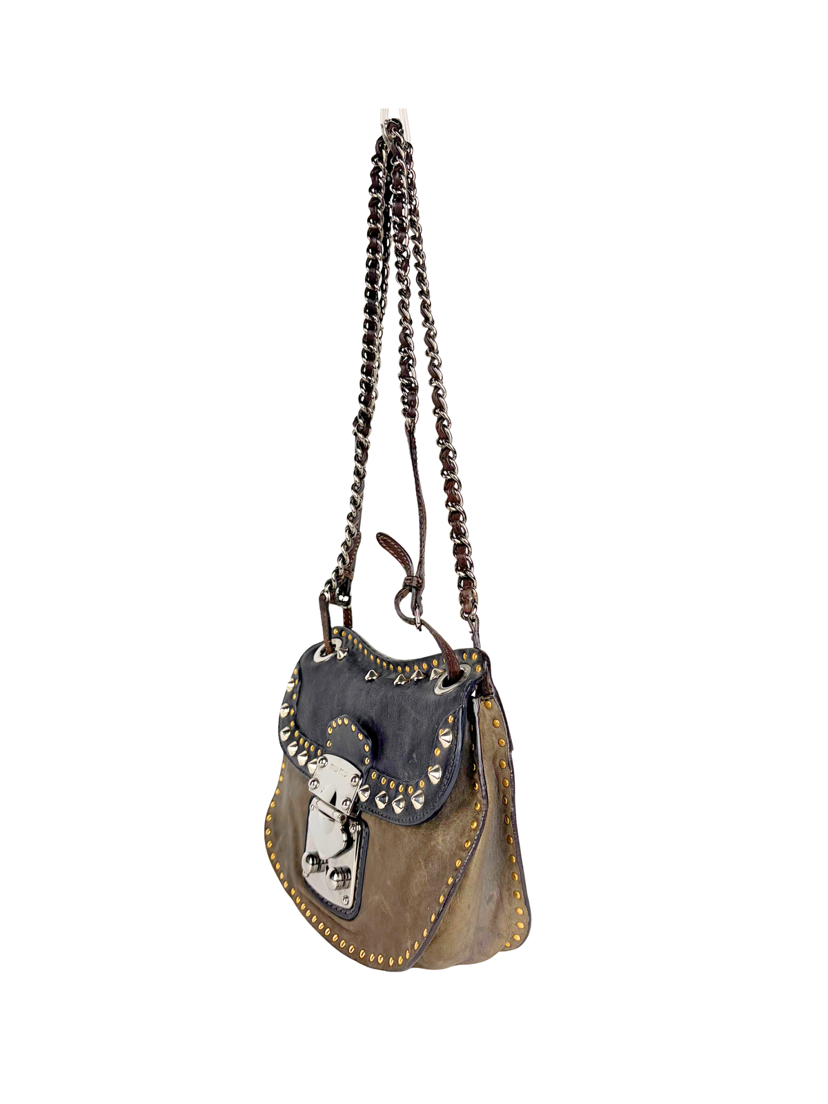 Miu Miu Nappa Borchie Studded Crossbody Bag