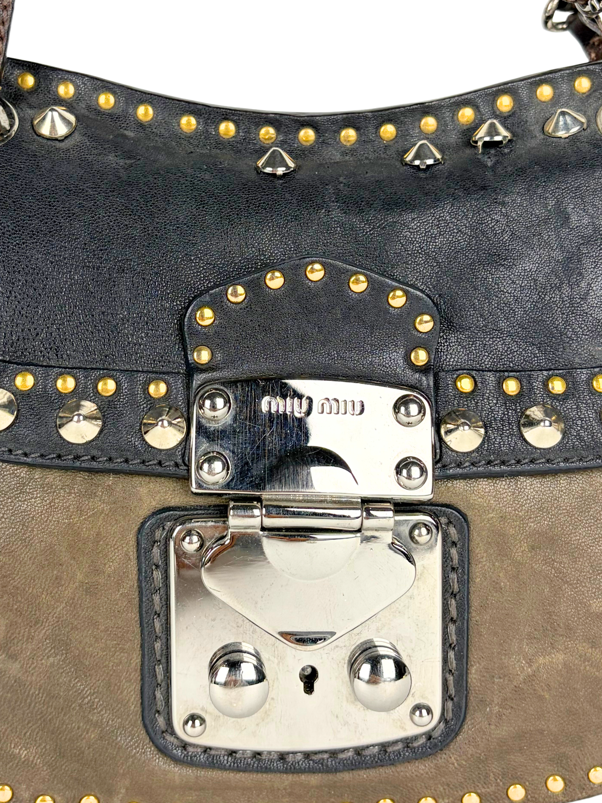 Miu Miu Nappa Borchie Studded Crossbody Bag