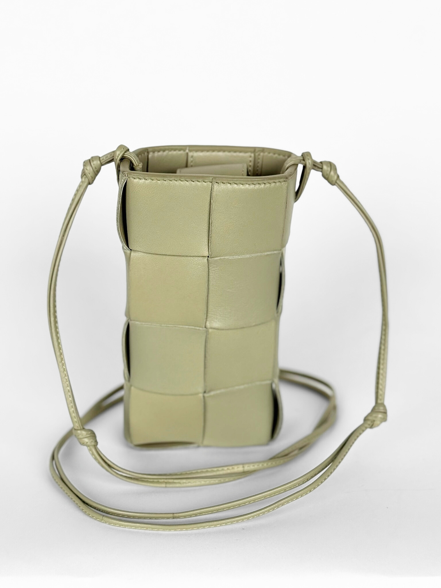 Bottega Veneta Cassette Intrecciato Sage Phone Pouch Mini Crossbody
