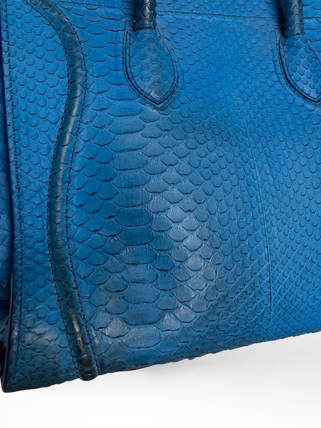 Céline Phantom Luggage Tote Blue Python