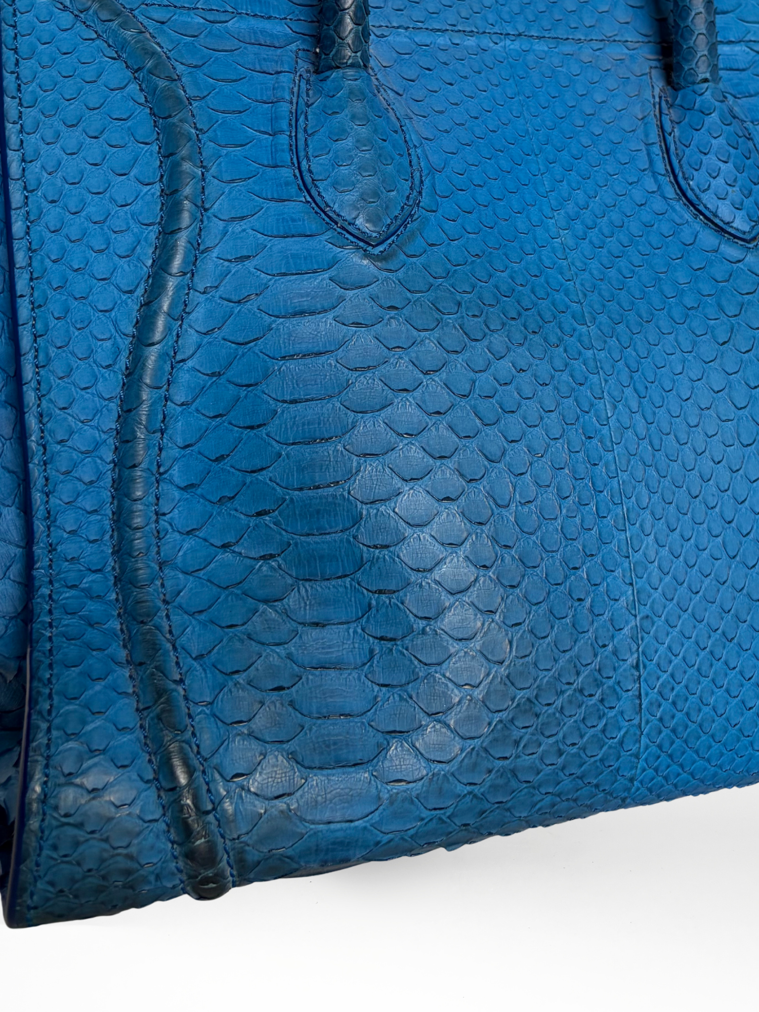 Céline Phantom Luggage Tote Blue Python