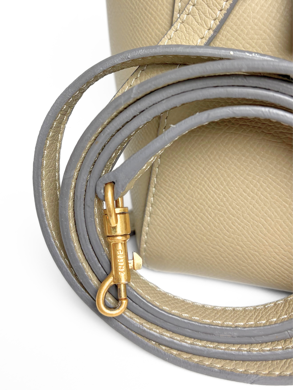 Celine Nano Belt Bag in Taupe Grained Leather