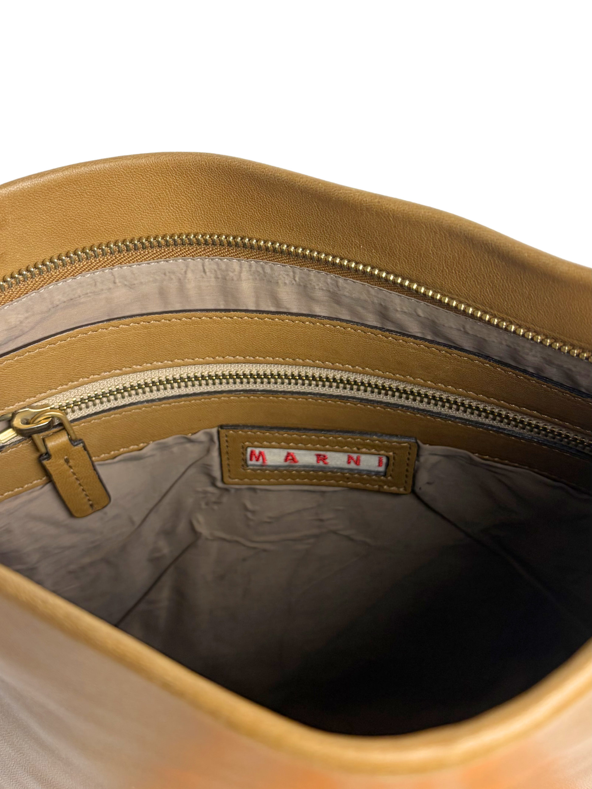 Marni Tan Leather Shoulder Bag