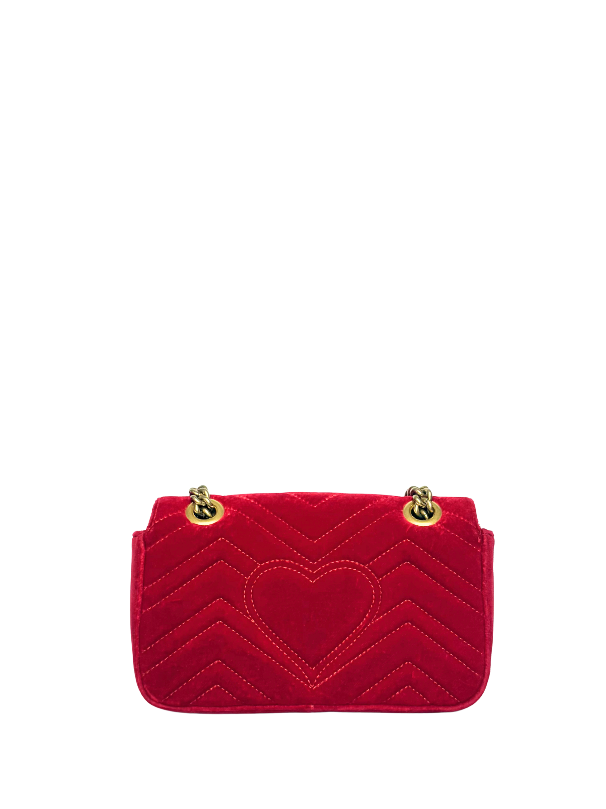 Gucci GG Marmont Red Mini Velvet Shoulder Bag